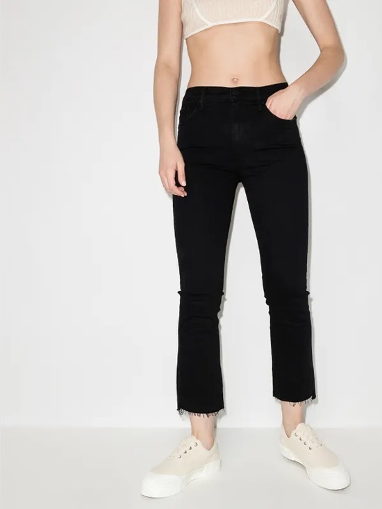 MOTHER Denim - MOTHER The Insider Crop Step Fray jeans Women's Size 28 in Black